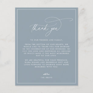 Dusty Blue Wedding Thank You Card