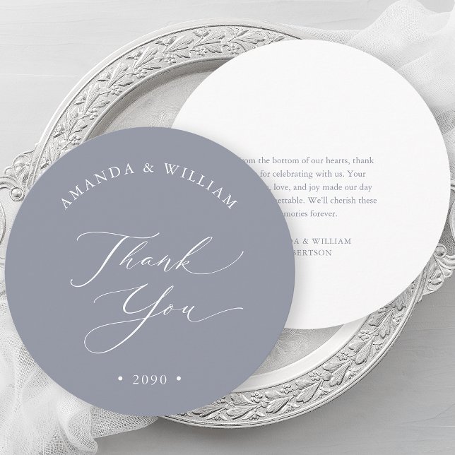 Dusty Blue Wedding Thank You Card (Creator Uploaded)