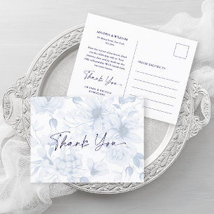 Dusty Blue Wedding Thank You Card 