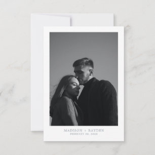 Dusty Blue Wedding Thank you Card with Photo