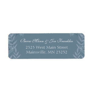 Dusty Blue Wedding Vintage Return Address Label