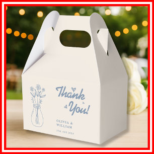 Dusty Blue Wedding Wildflower Favour Box