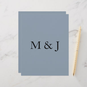 Dusty Blue Weddings Bridal Party Monograms Custom Custom Letterhead