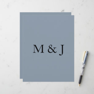 Dusty Blue Weddings Bridal Party Monograms Custom Letterhead