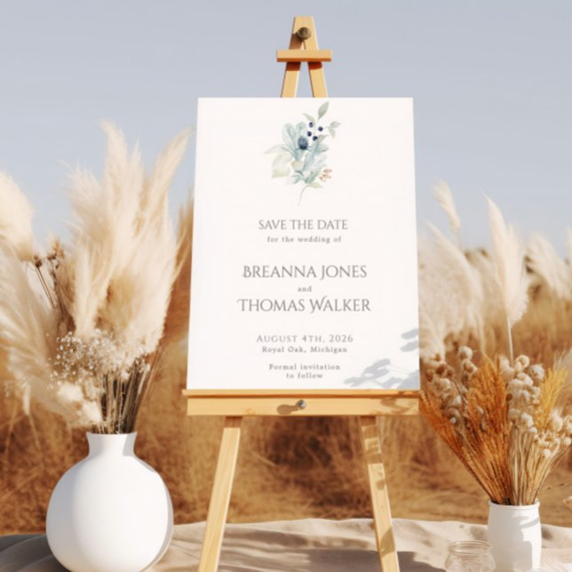 Dusty Blue Welcome Sign | Elegant Spring Floral (Creator Uploaded)