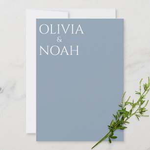 Dusty Blue We're Engaged Announcement Card