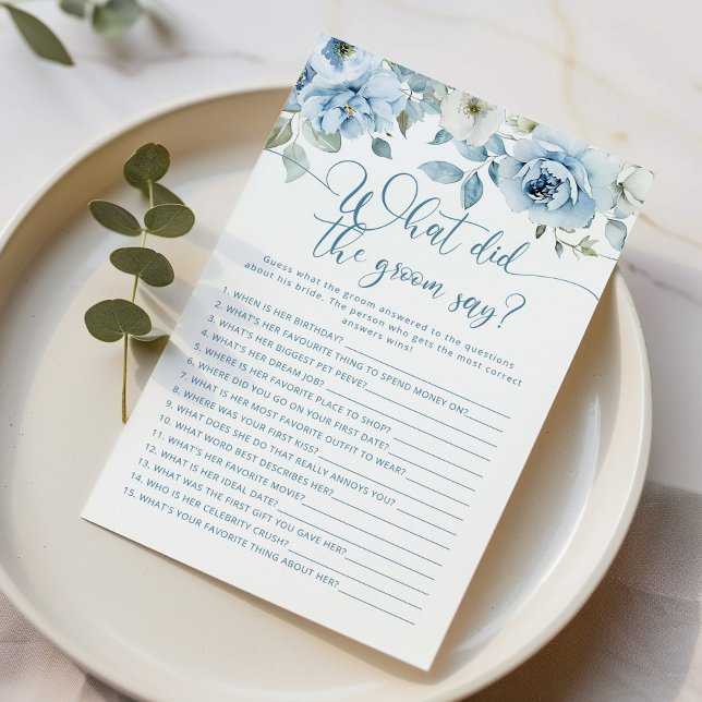 Dusty blue What did the groom say bridal shower (Creator Uploaded)