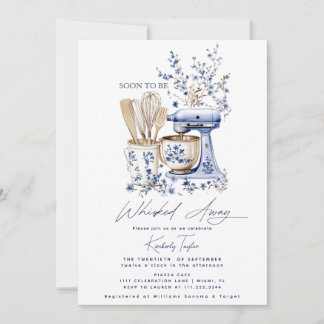 Dusty Blue Whisked Away Bridal Shower Invitation