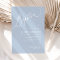 Dusty Blue White Cross Boy Baptism Invitation