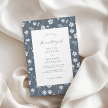 Dusty blue white elegant floral garden wedding
