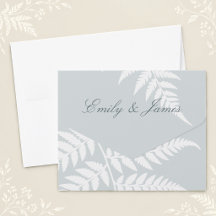 Dusty Blue White Fern Elegant Wedding