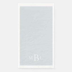 Dusty Blue White Monogram Wedding  Napkin
