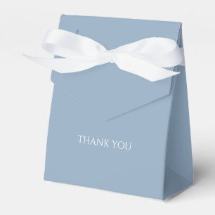 Dusty Blue & White Script Wedding Thank You Favour Box