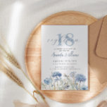 Dusty Blue Wildflower 18th Birthday Invitation<br><div class="desc">Dusty Blue Wildflower 18th Birthday Invitation The Dusty Blue Wildflower 18th Birthday Invitation embodies a perfect fusion of delicate charm and celebratory elegance. Featuring a subdued dusty blue color palette and adorned with graceful wildflowers, this invitation exudes a sense of sophistication and natural beauty, making it an ideal choice for...</div>