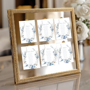 Dusty Blue Wildflower Bloom Wedding Table Number