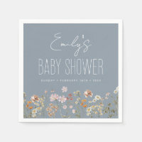 Dusty Blue Wildflower Boho Baby Shower In Bloom