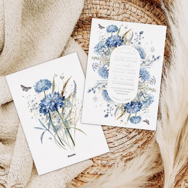 Dusty Blue Wildflower Boho Chic Garden Wedding  (Creator Uploaded)