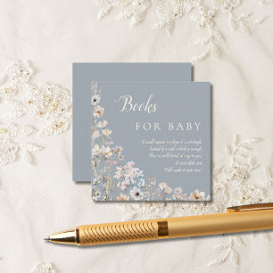 Dusty Blue Wildflower Books for Baby Enclosure Card