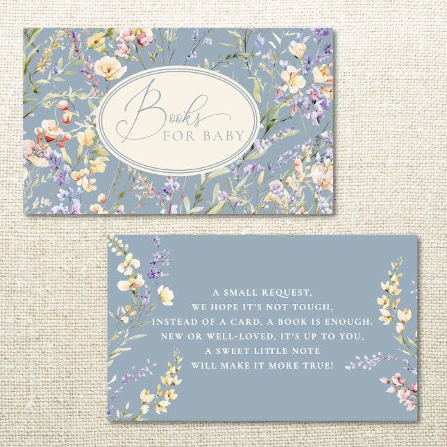 Dusty Blue Wildflower Books For Baby  Enclosure Card (Creator Uploaded)