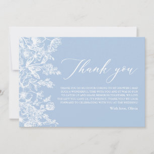 Dusty Blue Wildflower Bridal Shower Thank You Card