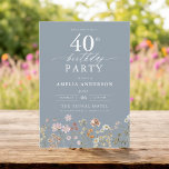 Dusty Blue Wildflower Floral 40th Birthday Invitation<br><div class="desc">Celebrate in style with a garden floral calligraphy 40th birthday invitation, perfect for a milestone event. Featuring vibrant floral designs and elegant calligraphy, this invitation sets a whimsical yet sophisticated tone for your celebration. The lush garden theme blends natural beauty with graceful typography, creating a timeless and inviting look. Ideal...</div>