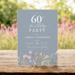 Dusty Blue Wildflower Garden Floral 60th Birthday Invitation<br><div class="desc">Celebrate in style with a garden floral calligraphy 60th birthday invitation, perfect for a milestone event. Featuring vibrant floral designs and elegant calligraphy, this invitation sets a whimsical yet sophisticated tone for your celebration. The lush garden theme blends natural beauty with graceful typography, creating a timeless and inviting look. Ideal...</div>