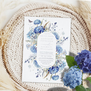 Dusty Blue Wildflower Garden Wedding Silver