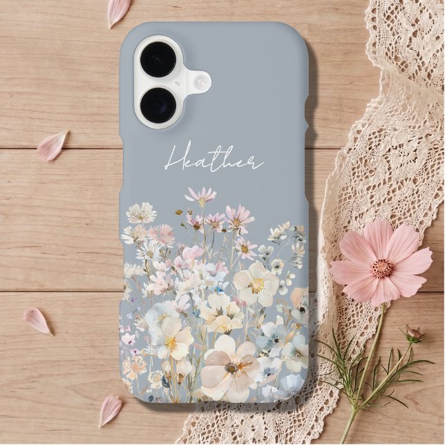 Dusty Blue Wildflower Personalised  (Creator Uploaded)