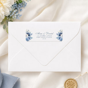 Dusty Blue Wildflower Return Address Label