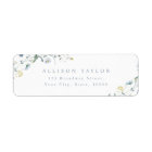 Dusty Blue Wildflower Rustic Boho Return Address