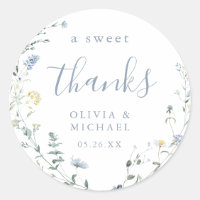 Dusty Blue Wildflower Rustic Boho thank you favour