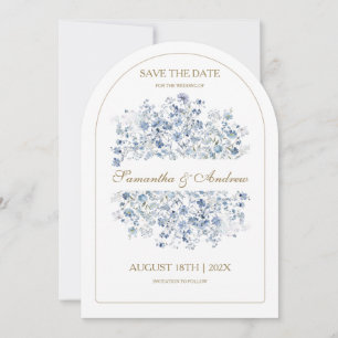Dusty Blue Wildflower Save The Date Template