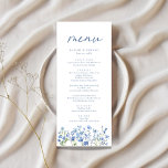 Dusty Blue Wildflower Wedding Menu<br><div class="desc">Dusty Blue Wildflower Wedding Menu</div>