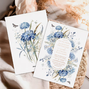 Dusty Blue  Wildflower Wedding Rose Gold 