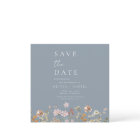 Dusty Blue Wildflowers Boho Save the Date