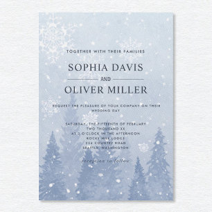 Dusty Blue Winter Wonderland Invitation
