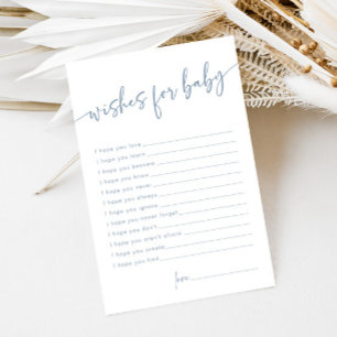 Dusty Blue Wishes for Baby Modern Minimal Advice