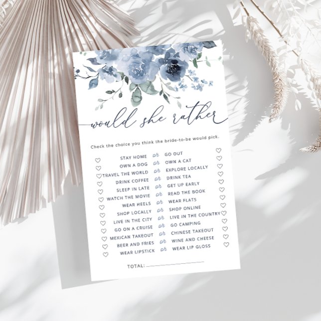Dusty Blue Would She Rather Bridal Shower Game (Creator Uploaded)
