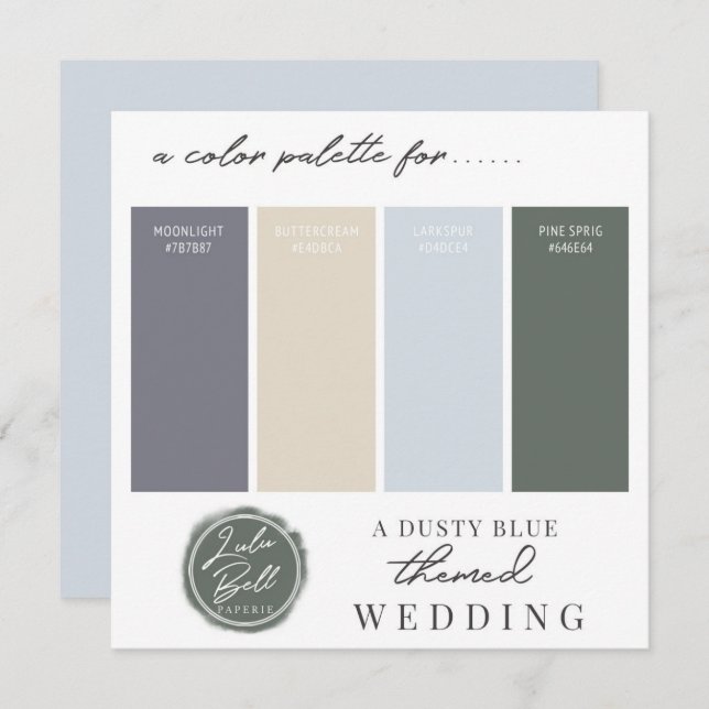 Dusty Blue Yellow & Green Colour Palette Card (Front/Back)