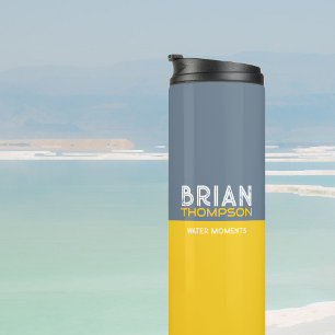 Dusty Blue / Yellowish Stylishly Modern  Thermal Tumbler