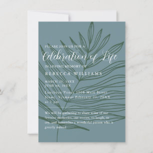 Dusty Blueish Minimal Celebration of Life Invitation