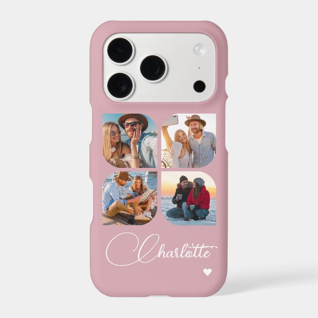 Dusty Blush 4 Photo Personalised Name (Back)