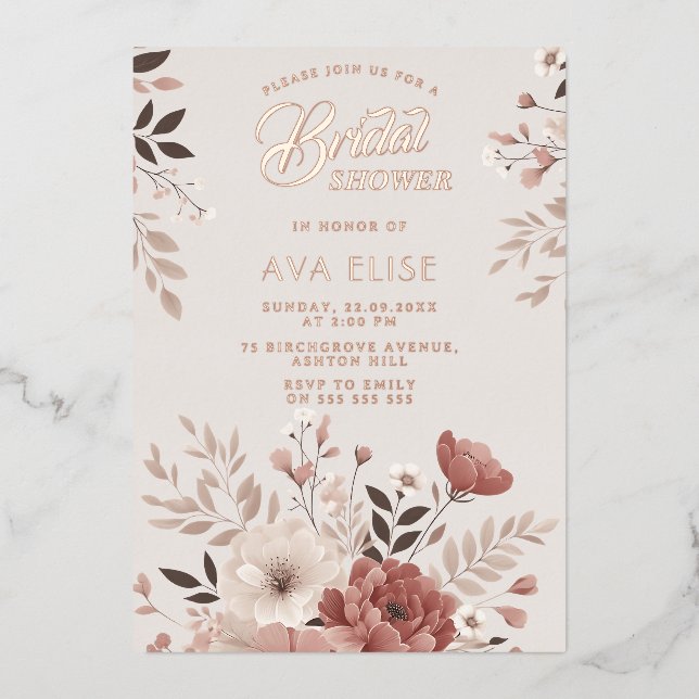 Dusty Blush Floral Bridal Shower (Front)