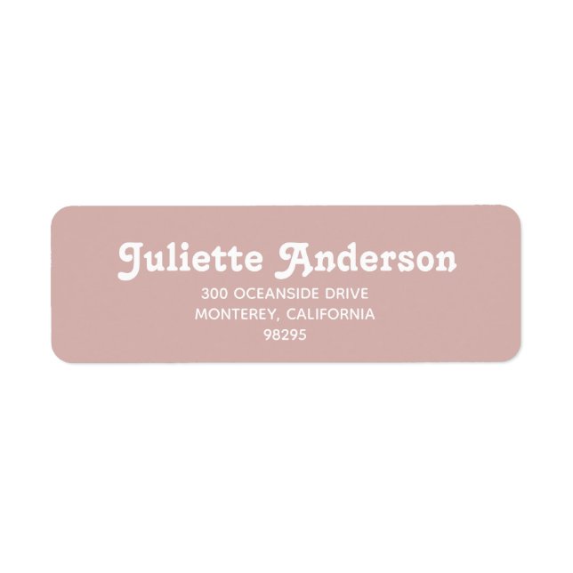 Dusty Blush Retro Return Address Label (Front)