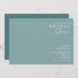 Dusty Boho Blue and Green Bridal Shower Invitation