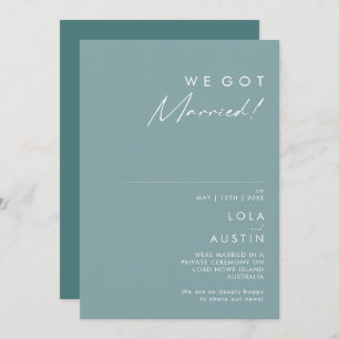 Dusty Boho Blue and Green Elopement Announcement