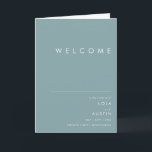Dusty Boho | Blue and Green Folded Wedding Program<br><div class="desc">This Dusty Boho | Blue and Green folded wedding program is perfect for your colourful rustic boho wedding. Its simple, unique modern design accompanied by a contemporary minimalist script, dusty blue, and teal green colour palette gives this product a classic chic bohemian feel. Keep it as is, or choose to...</div>