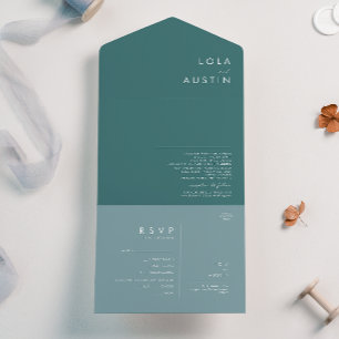 Dusty Boho   Blue and Green Seal and Send All In One Invitation