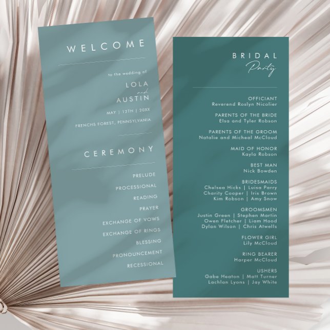 Dusty Boho | Blue and Green Wedding Program (Creator Uploaded)