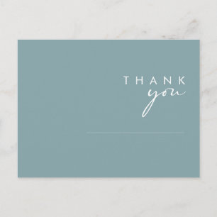 Dusty Boho   Blue and Green Wedding Thank You Postcard